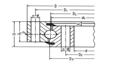 Single-row Four Point Contact Ball Type Slewing Bearing (Non-gear type)